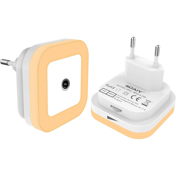 Sensor Nattlampa, Dimbar, Eluttag | Varm Vit 2-pack
