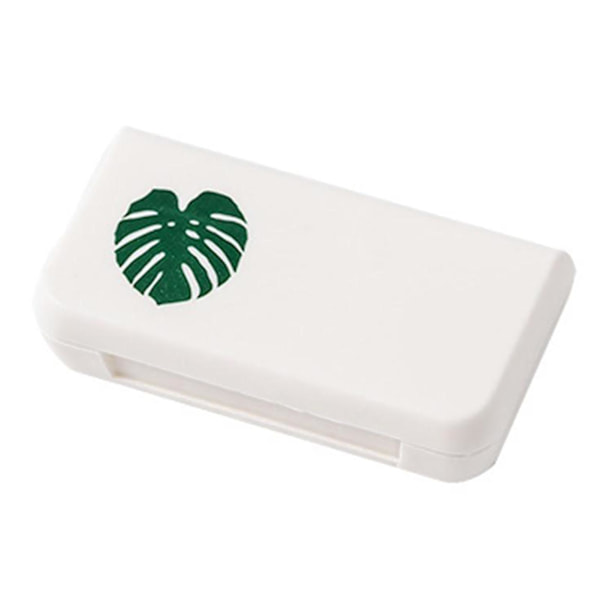 1 st pillerförvaring Liten storlek Miljövänlig Pp Liten pillerask Daglig pillerorganisatör Bärbar för barn（Monstera）