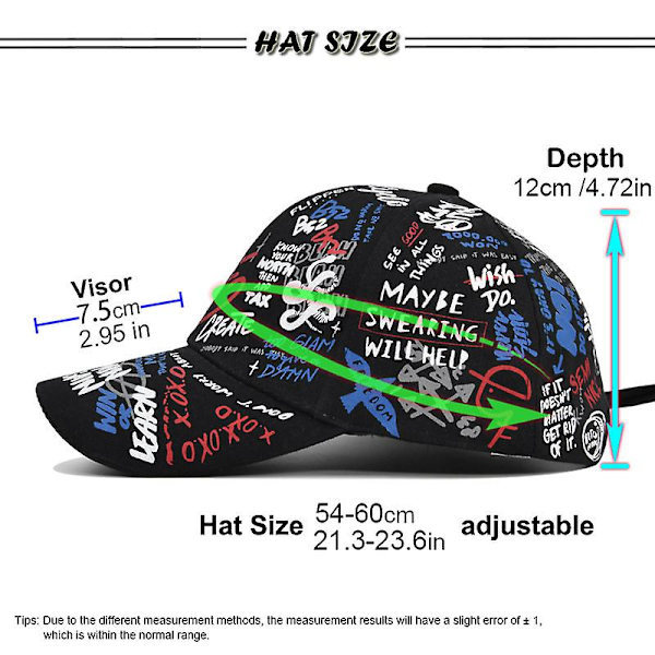 Graffiti Print Hat Mænd Og Kvinder Alsidig Multi-farve Maleri Sol Hat Trend Mode Cap Baseball Hat