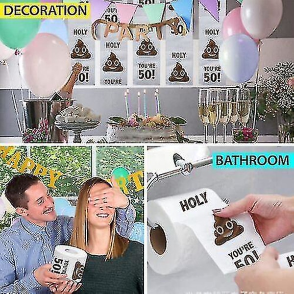 Sjov toiletpapirrulle Fødselsdagsdekoration 18.-80. gaver til kvinder Mænd Gave (flere tilgængelige) (80-års fødselsdag)