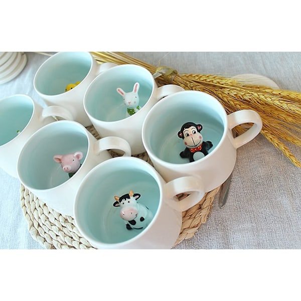 3D Söta Djur Keramik Kaffekopp Kontorskopp