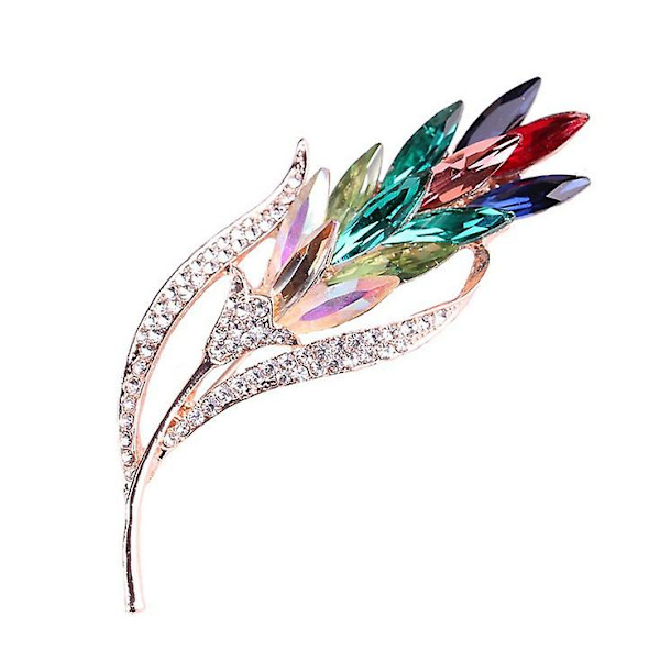 Rhinestone Vete Öra Brosch Pins för Kvinnor Kristall Rhinestone Blomma Broscher Pins Bröllop Fest Kavajslag Pins Elegant Klänning Tillbehör