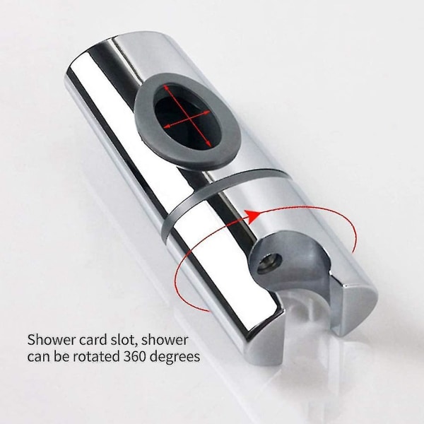 Chrome Abs Brusehoved Holder Bruseholder Clip On Shower Bar Håndbruser Holder 360 Rotation For Badeværelse Oval,s