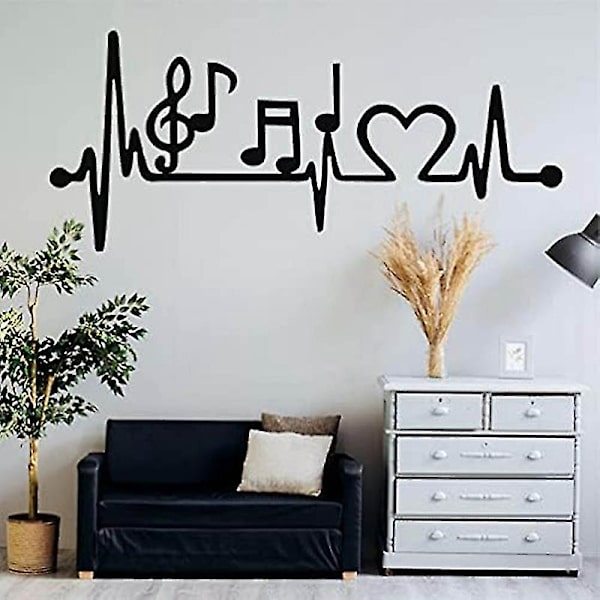 Metalliseinäkoriste, Ekg-musiikkiseinätaide, Musiikkikoriste, Olohuoneen sisustus, Seinävaatteet, Musiikkirakkaus