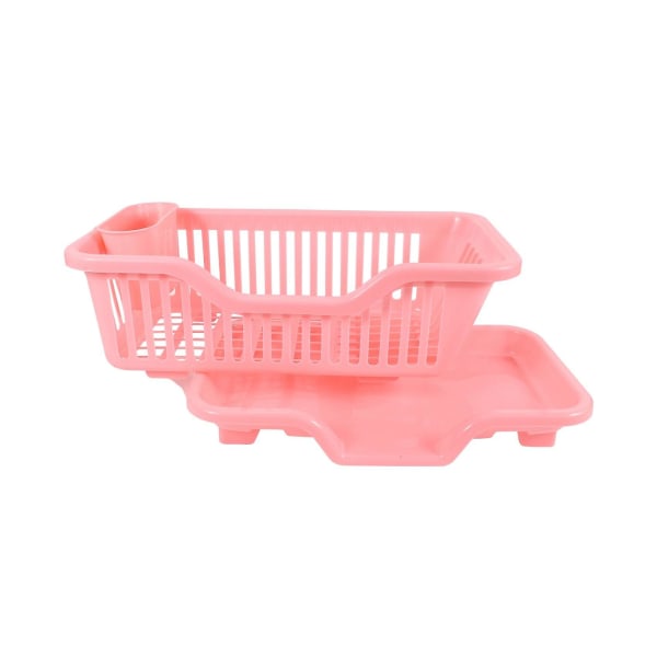 Plast diskho diskställ set 17,5 x 9,5 x 7 tum (rosa)