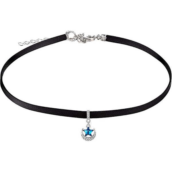 Ghyt Svart Lær Choker Halskjede for Kvinner