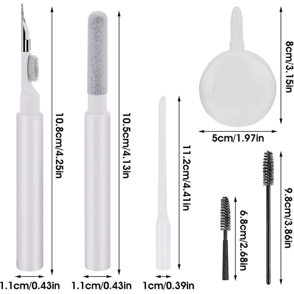 Korvanappien puhdistussarja, monitoiminen puhdistussarja, pehmeä harja, Supfine-puhdistuskynä puhelimen latausporttiin, nappikuulokkeisiin, korvanappeihin, kuulokkeisiin, koteloon, sylitietokoneeseen