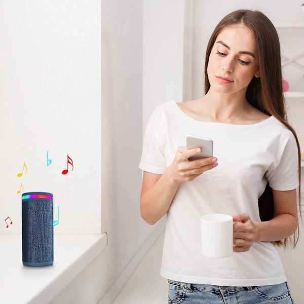 Bluetooth-högtalare 5.0 Trådlös LED Stereo HD-högtalare Datorspel 7 Färg Kolumn Soundbox För Daglig Fest Dans