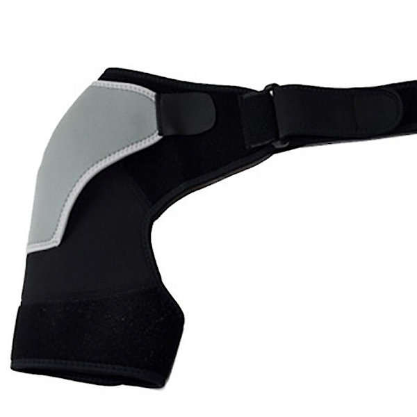 Justerbart sportvård vänster/höger kompressionsaxelbandage stöd skyddsskydd förhindra ledvärk stukning ömhet tendinit-silver（L，Silver）