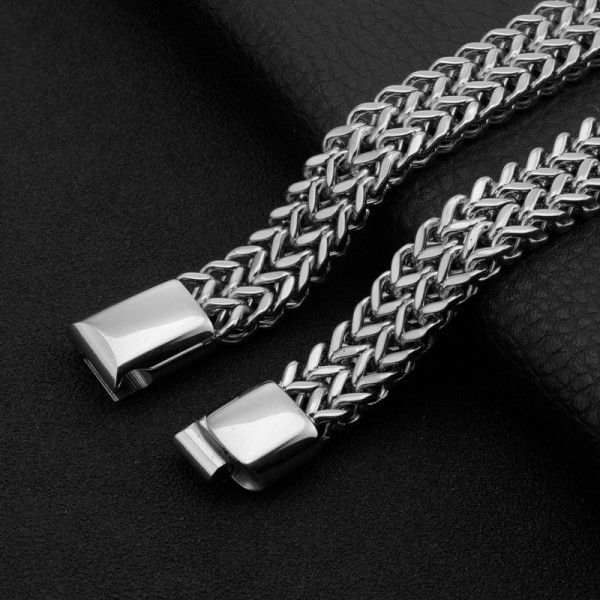 Män Armband-Magnet Spänne Titan stål dubbellager armband 20 cm