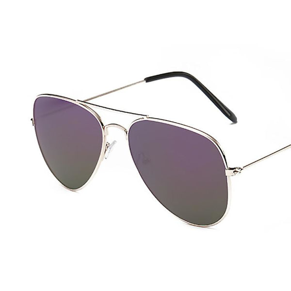 Pilot Solglasögon Vuxen/Vuxen Klassisk Märke Designer Aviation Solglasögon Vuxen Vuxen Retro Utomhus Körning Oculos De Sol（Guld Lila）