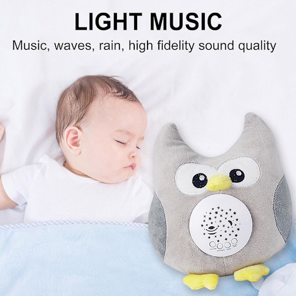 Baby Sleep LED-belysning Plyschfylld Nattlampa Projektor Leksak Med Musik Present [hy]