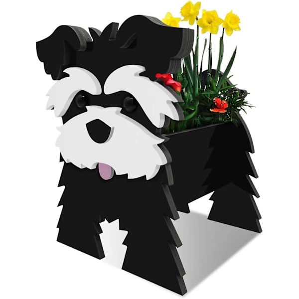 Schnauzer Svart Hund Planter, 2022 Djurformad Sukkulenter Planter Högkvalitativ Söt Hunddesign Utomhus Växtförvaring, 13.78 X 9.84 Tum