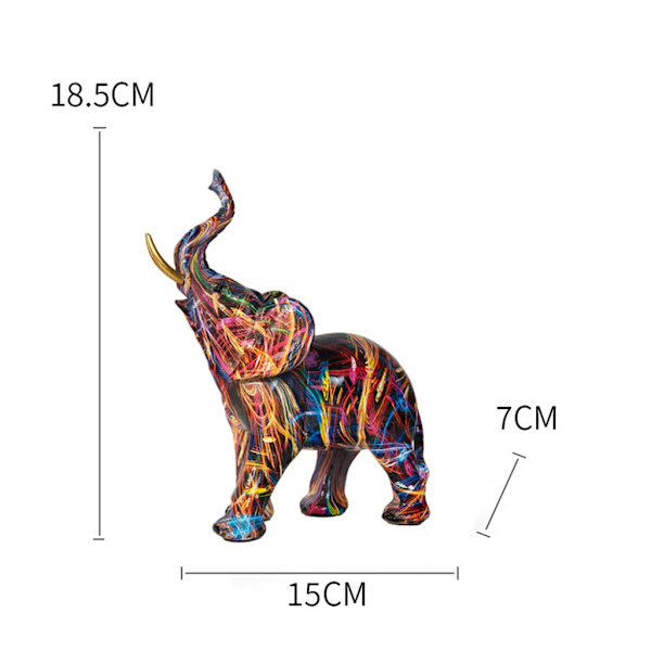 Färgglad konst elefant staty skulptur samlarobjekt modern färgad harts djur skulptur konst staty, (Stil 2)