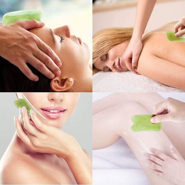 7-delt Gua Sha-massagesæt, naturligt harpiks Gua Sha-værktøjssæt til ansigts-, ryg- og nakkeafslapning, lindring af muskelsmerter