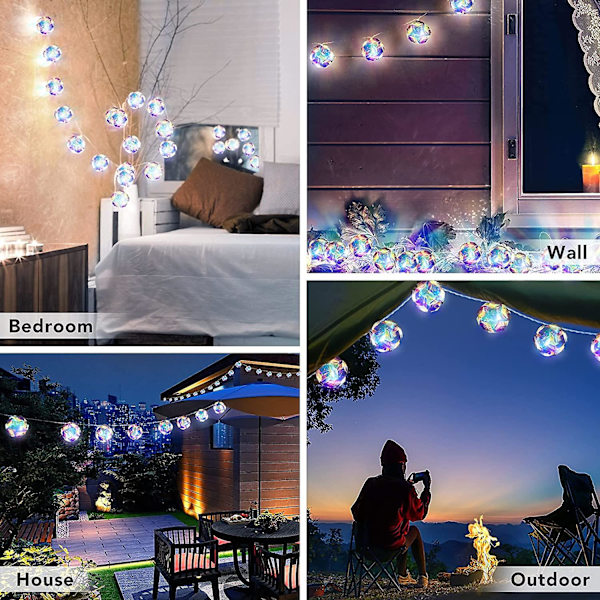 20 LED-ruusuköynnösvalot, paristokäyttöiset keijut, koriste Halloweeniin, jouluun, ulko- ja sisätiloihin, patiojuhliin, puutarhaan 300 cm