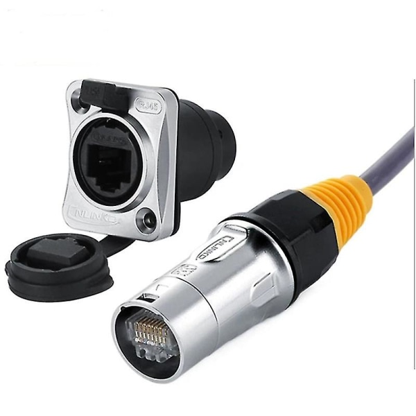 IP67 Nettverks RJ45 Vanntette Kontakter / Ethernet RJ45 Vanntett Plugg + Vanntett Sokkel for Utendørs Ethernet