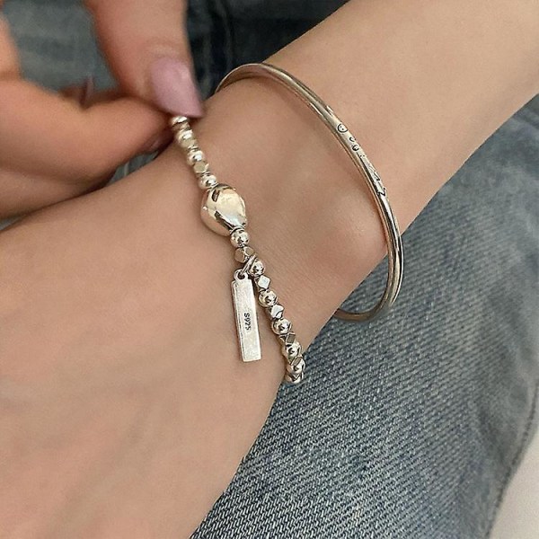 2 stk. Diamant Armbånd sølvfarvet