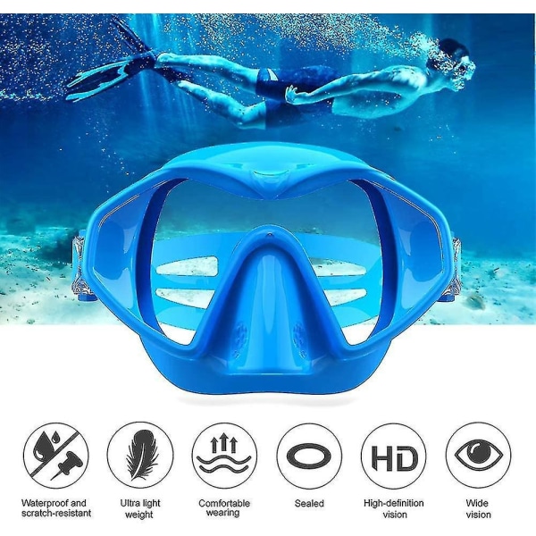 Dykkerbriller til voksne, Anti-dug dykkermaske, Snorkelbriller, UV-beskyttelse Svømmebriller C Bedste gave