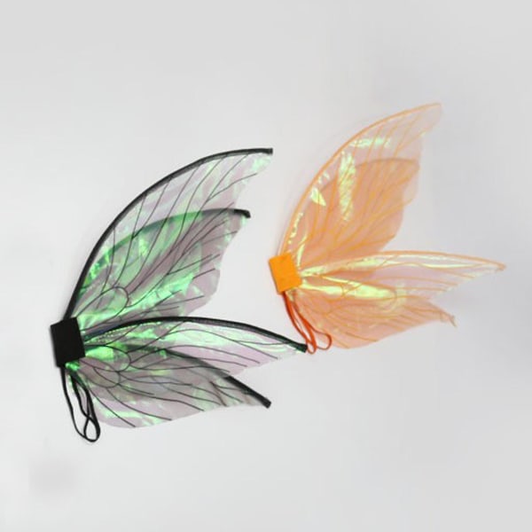 100 % uutta,Girls Butterfly Wings Kids Fairy Wings Sparkling Sheer Angel Wings Pue Halloween Cosplay -asusteet (oranssi)