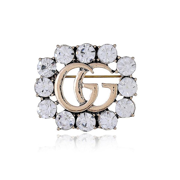 WABJTAM Bogstav Krystal Broschenåle Initial Rhinestone Brosche til Kvinder Stilfuldt Bryllup Fest