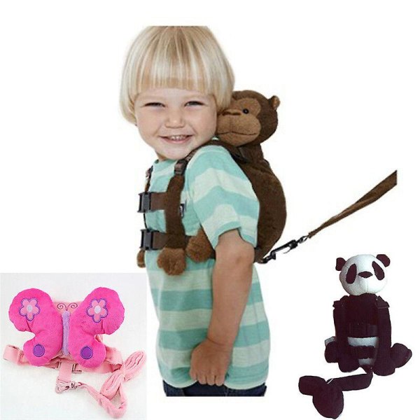 2-i-1 Baby Kids Keeper Assistant Småbarn Walking Safety Sele Monkey Backpack Bag