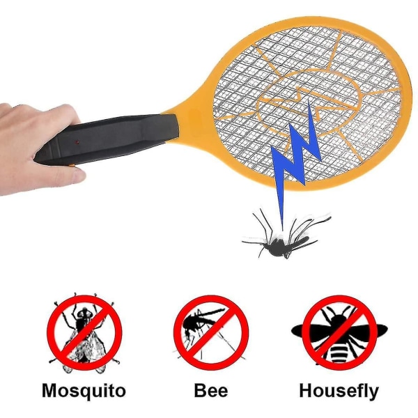 2-pak Bug Zapper Elektrisk Fluesmækker Zap Mosquito - Indendørs Udendørs Zapping Ketsjer til Skadedyrsbekæmpelse - Sikker at røre ved med 3-lags sikkerhedsnet