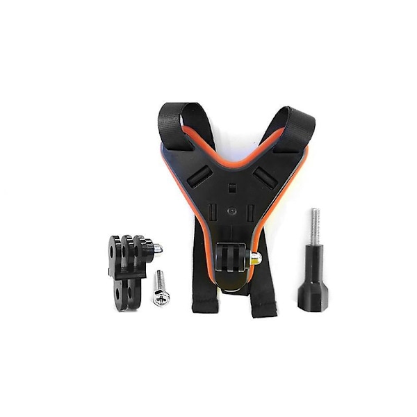 Motorcycle Shots Full Face Helmet Chin Stand Mount Holder For Gopro Hero 8/7/54 Xiaomi Yi 4k Action Camera Accessories And Phone（orange support）