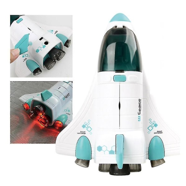 Avaruusalus lentokonelelut lapsille valoilla Sound Astronaut Figuuri Avaruusalus Spray Aviation Lentokonemalli Joulu (oranssi)