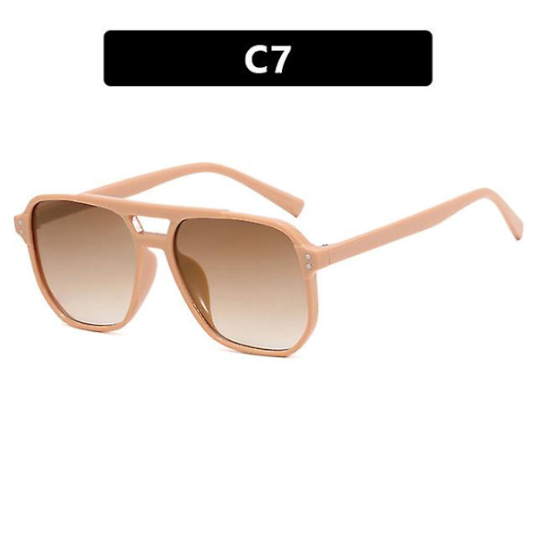 Trendiga dubbla balkar fyrkantiga bågar solglasögon mode retro solglasögon solskydd UV-skydd vuxen vuxenunisex bländskydd glasögon（OR）