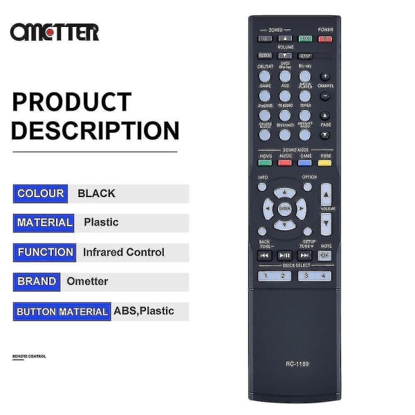 Rc-1189 til Denon fjernbetjening AV-modtager dele Avr-s700w Avr-s710w Avr-s720w Avr-x1100w Avr-x1200w