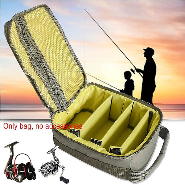 Kalastuskelan laukku, Oxford-kangas kalastusvälinepussi kalastuskelan varustejärjestäjä Baitcasting Fly Reels -säilytyskotelo Kalastuskelan ja varustelaukku