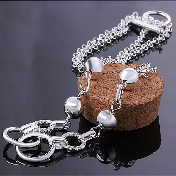 Wabjtam Fashion 925 Sterling Sølv smykker Rund Kæde Fashion Dame Armbånd Armbånd
