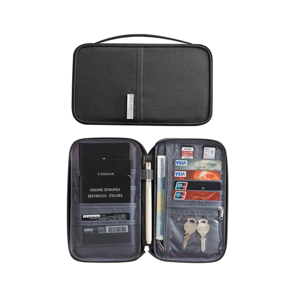 Vedenpitävä Passport Matkalompakko Iso Luottokortti Lompakot Organizer Travel (Pieni, Musta)