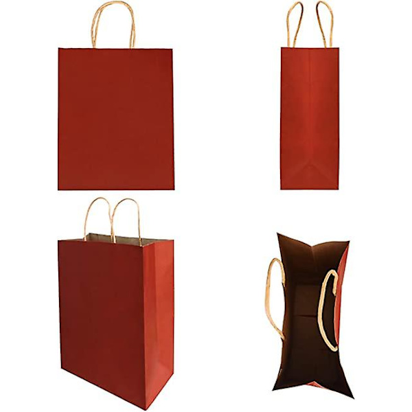10 stk julegaveposer i rødt og grønt papir (21*11*27CM)