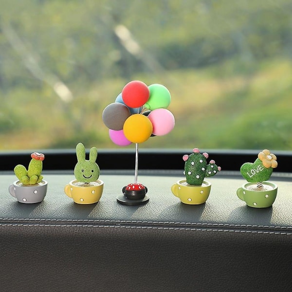 Wabjtam auton kojelaudan koriste söpö vihreä kasvi kaktus pieni ruukku kevättoimistoohjaamo Pieni vempain koristelu
