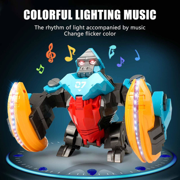 Elektrisk stunt 360 tumbling gorilla musik belysning simulering dyremodel børnelegetøj