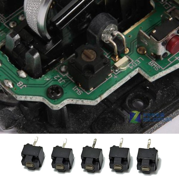 5 stk./sæt Firkantet mus Micro Switch Til Ie3.0 Roller Io1.1 Ie4.0 Mus 0.74n