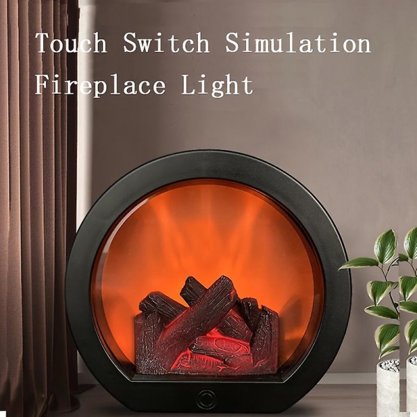 Flamme Peis Vindlampe Smart Touch Switch Simulert kull Ornamenter Home Craft Vindlampe