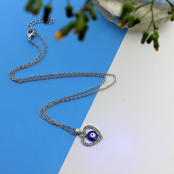 WABJTAM12 stykker tyrkisk blå onde øjne vedhæng Håndlavet glasperler Væghængende ornament med snor til smykketilbehør Home Craft Decor (rund)