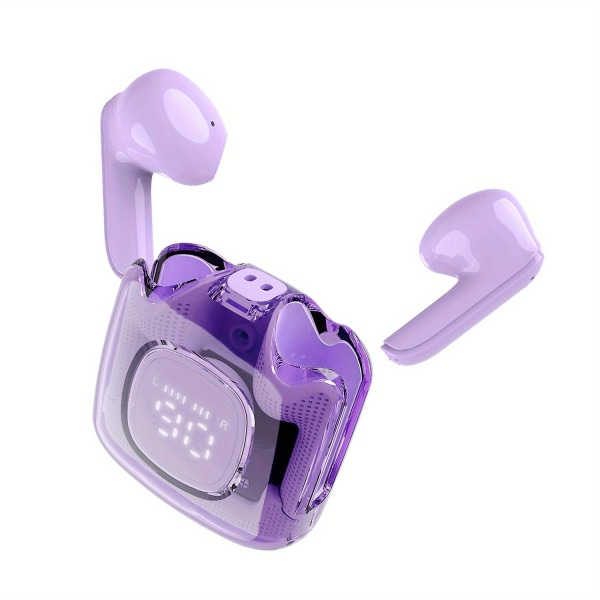 Bluetooth kuuloke korvaan Läpinäkyvä power Langattomat kuulokkeet Subwoofer-kuulokkeet (violetti)