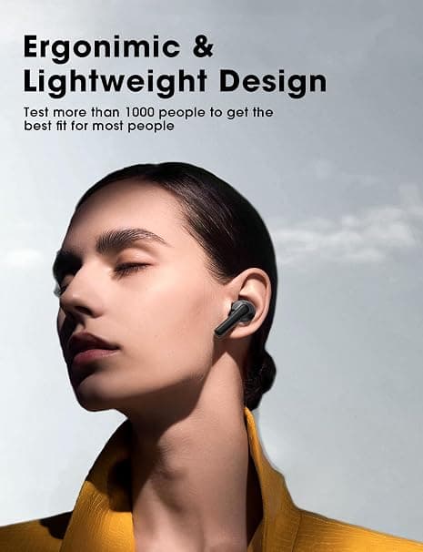 Bluetooth-headset-ørepropper med stor basstereolyd, letvægts in-ear-pasform, IPX7, til iPhone, Android, Pad, sport (Khaki)