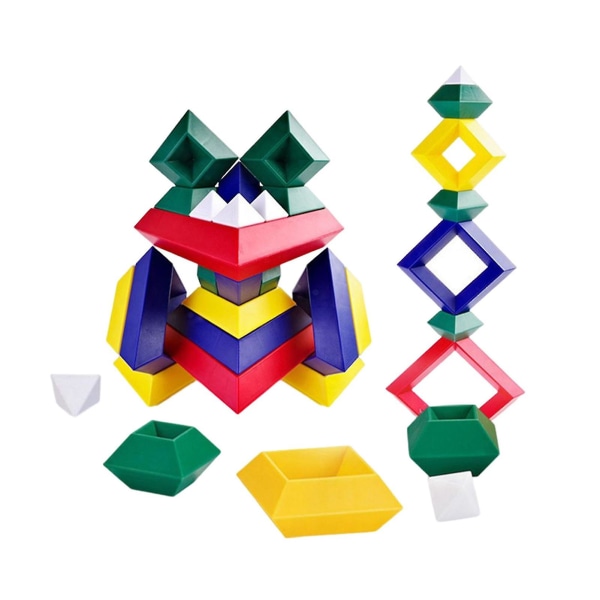 Pyramidbyggklossar Gör-det-själv Flerformade staplingsleksaker Pedagogisk leksak för barn