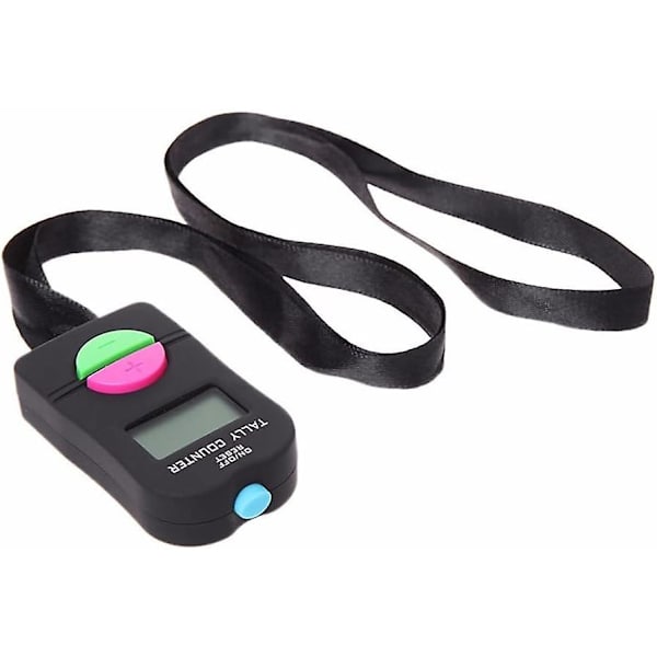 Räknare med klick, elektronisk finger-räknare - Återställbar finger-räknare för räkning av coaching, stickning, personer, knä, fiske, golf och rodd,