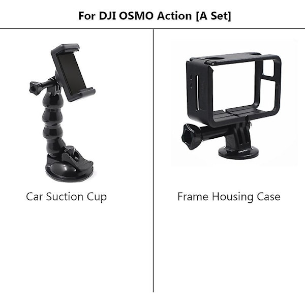 Bil sugkopp adapter fönsterglasfäste hållare för Dji Action 2 Osmo Action för Gopro Hero 5/6/7/8 Black tillbehör (husfodral)