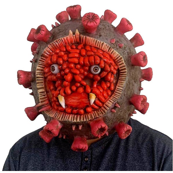 Virusmaske, Halloween Latex Coronavirus-modellmaske, Festrekvisitter, Halloweenrekvisitter