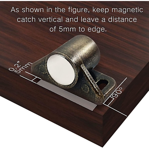 Dörrmagneter Magnetisk Fästning Pack med 4 (Brons)