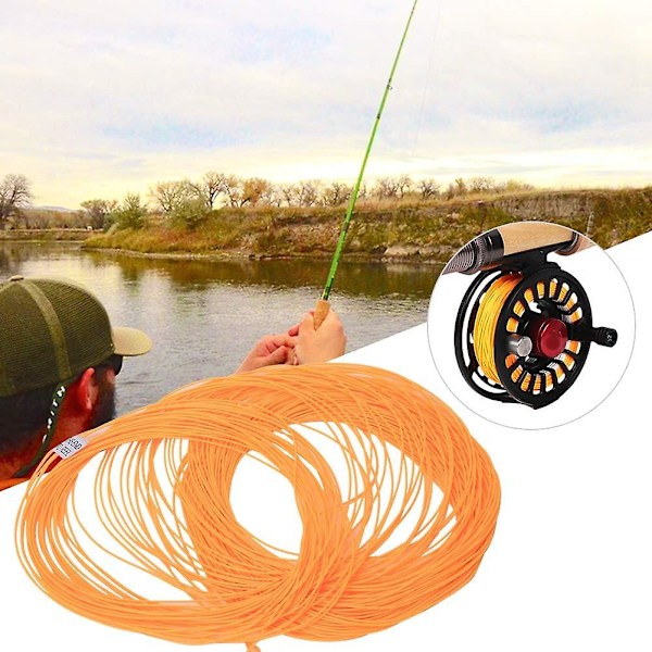 Flugfiskespö Line,fiskespö Line, Nylon Float Med Svetsad Loop Motvikt Fiskeutrustning Tillbehör, Dubbel Färg 2 Svetsade Loopar Flugfiskespö Line Spole（orange）