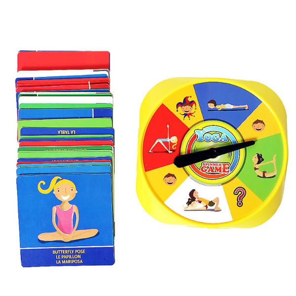 54st Yoga Pose Cards Leksaker Rolig Familj Yoga Spinner Spel av flexibilitet och balans För barn Present visuell perception Pedagogisk