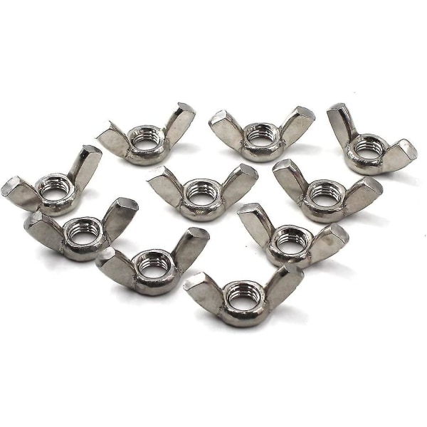 M10 Vingmutter 304 Rostfritt Stål Trådmutter Hand Twist Mutter (pack med 20)